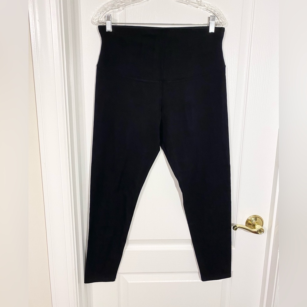 Anthro Yummie Compact Cotton High Waist Shaping Leggings Black Size XL